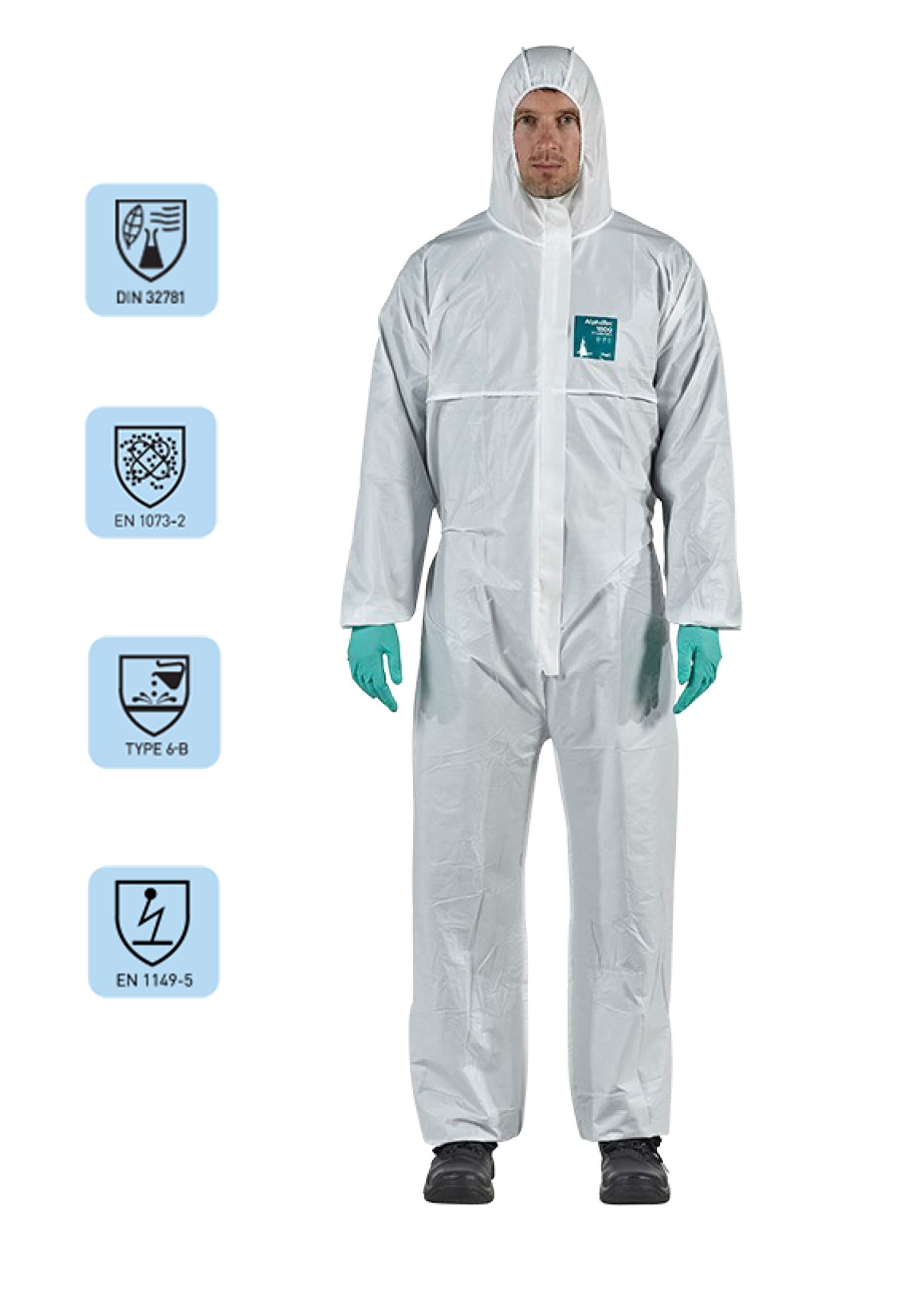 Combinezon Ansell AlphaTec® Microgard 1800, protectie chimica -3XL