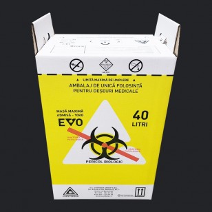 Cutie (recipient) EVO de carton, volum 40 litri, pentru deseuri anatomo- patologice, cabinet medical image