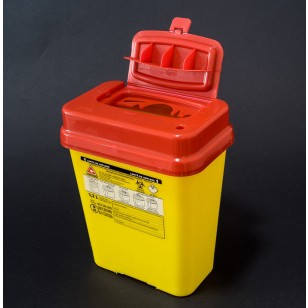 Cutie (recipient) de polipropilena, volum 3,2 litri, deseuri intepatoare-taietoare, cabinet medical