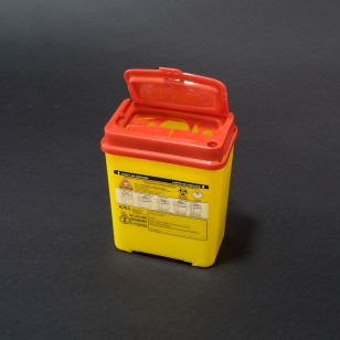 Cutie (recipient) de polipropilena, volum 0,75 litri, deseuri intepatoare-taietoare, cabinet medical