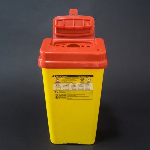 Cutie (recipient) de polipropilena, volum 5 litri, deseuri intepatoare-taietoare, cabinet medical